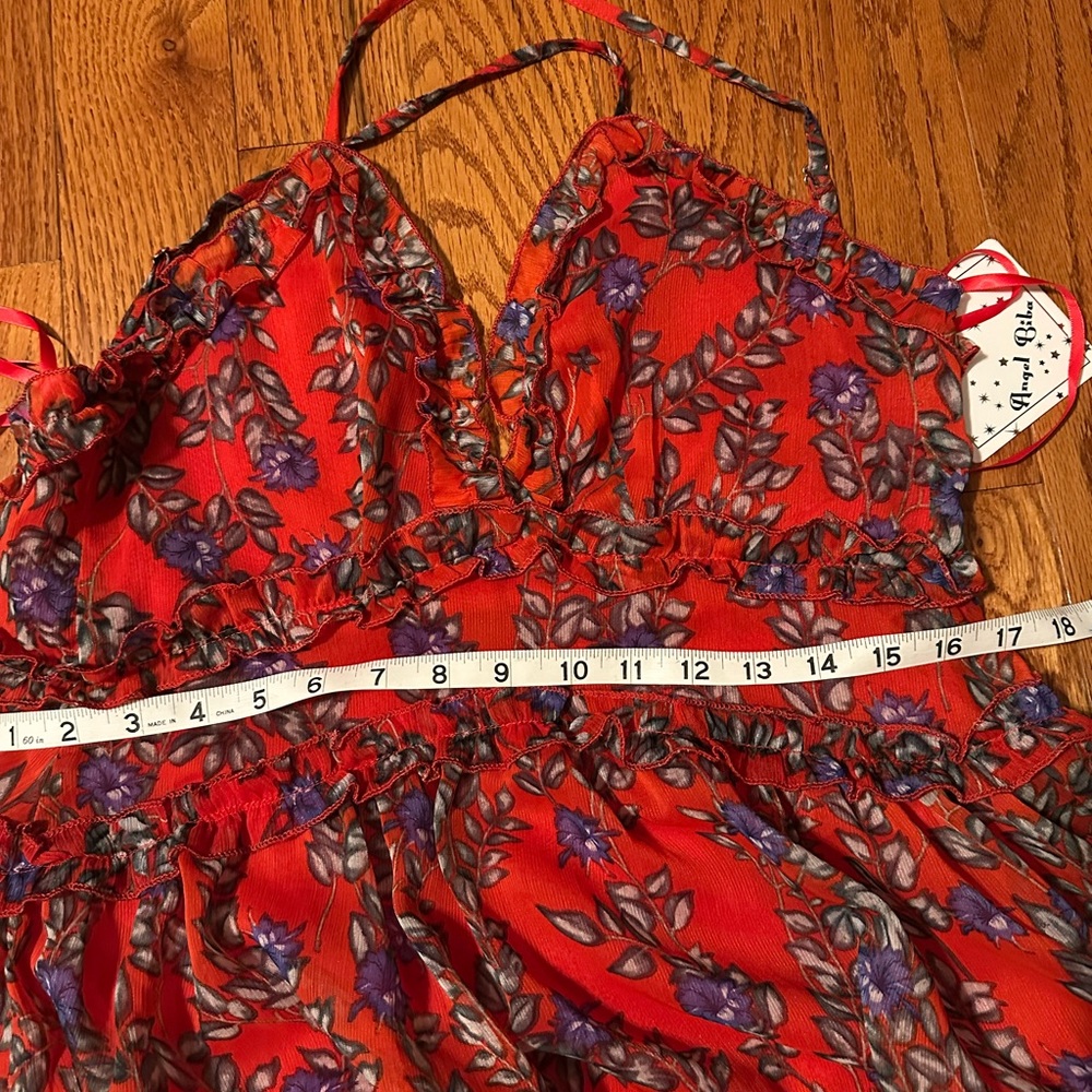 Hello Molly Red Floral Ruffle Mini Dress - Picture 8 of 8